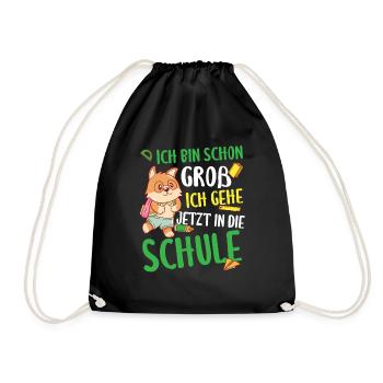 Schulkind Einschulung Schulanfänger - Turnbeutel - Schwarz - Vorne