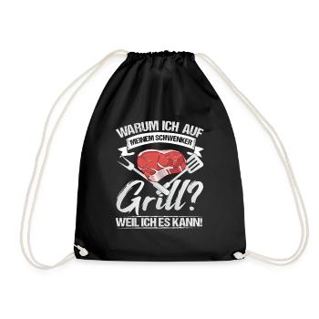 Grillen Grillmeister Schwenkgrill - Turnbeutel - Schwarz - Vorne