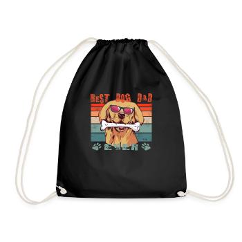 Dog Golden Retriever Dog Owner - Drawstring Bag - black - Front