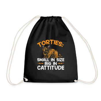 Schildpatt Katze Tortoiseshell Cat Tortie - Turnbeutel - Schwarz - Vorne