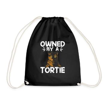 Schildpatt Katze Tortoiseshell Cat Tortie - Turnbeutel - Schwarz - Vorne