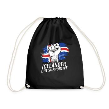 Pas islandais mais favorable au drapeau islandais - Sac de sport léger - noir - Devant