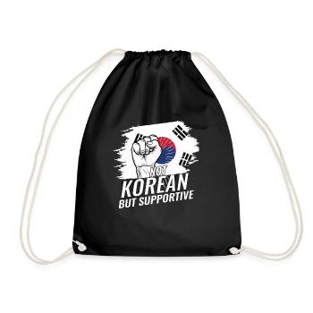 Pas coréen mais favorable au drapeau coréen - Sac de sport léger - noir - Devant