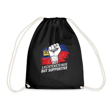 Not Liechtensteiner But Supportive Liechtenstein - Turnbeutel - Schwarz - Vorne