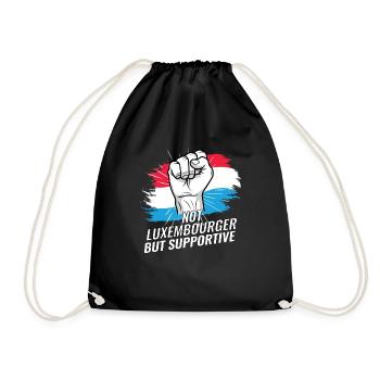 Pas luxembourgeois mais favorable au drapeau luxembourgeois - Sac de sport léger - noir - Devant