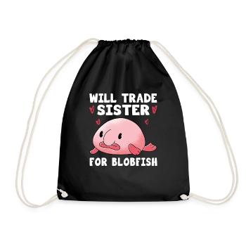 Blobfish Kostüm - Hässliches Blob Fischgesicht - - Turnbeutel - Schwarz - Vorne