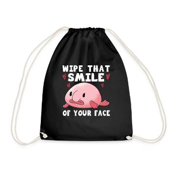 Blobfish Kostüm - Hässliches Blob Fischgesicht - - Turnbeutel - Schwarz - Vorne