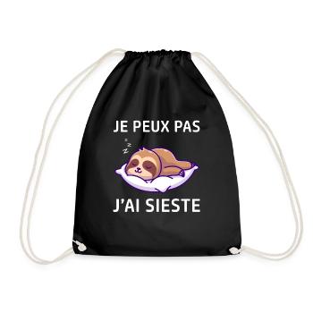 Je peux pas j'ai sieste - Sac de sport léger - noir - Devant