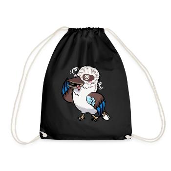 Lachender Hans Vogel Jägerliest Kawaii Emoticon - Turnbeutel - Schwarz - Vorne