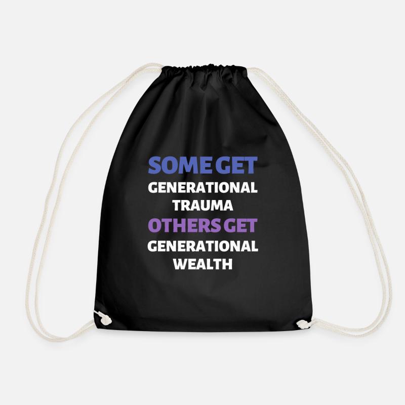 Poverty Wealth Saying English - Drawstring Bag - black