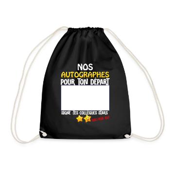Autographe Cadeau Des Collègues Stars Merci ! - Sac de sport léger - noir - Devant