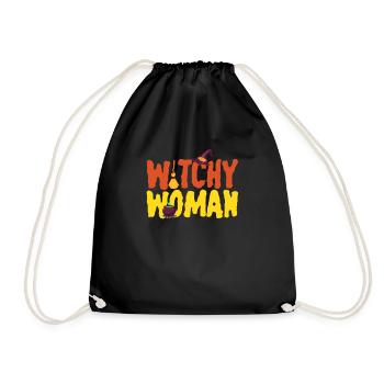 Witchy Woman Funny Halloween Witch Women Witches - Drawstring Bag - black - Front