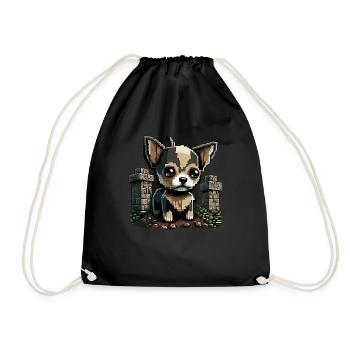 Chihuahua | Jeu Vidéo Amusant Gamer Comic Chien - Sac de sport léger - noir - Devant