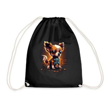 Chihuahua | Jeu Vidéo Amusant Gamer Comic Chien - Sac de sport léger - noir - Devant