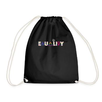 Equality LGBT Gay Pride Flag Proud Ally Rainbow - Drawstring Bag - black - Front