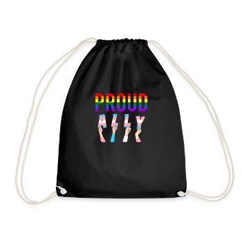 Stolzer Verbündeter Stolz LGBT Transgender Flagge Schwul Lesbisch - Turnbeutel - Schwarz - Vorne
