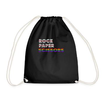 Ciseaux en papier rock LGBT Pour Lesbiennes Lesbiennes Gay - Sac de sport léger - noir - Devant