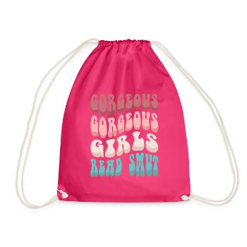 Gorgeous Girls Read Smut - Drawstring Bag - fuchsia - Front