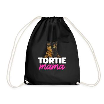 Schildpatt Katze Tortoiseshell Cat Tortie - Turnbeutel - Schwarz - Vorne