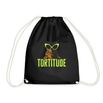 Schildpatt Katze Tortoiseshell Cat Tortie - Turnbeutel - Schwarz - Vorne