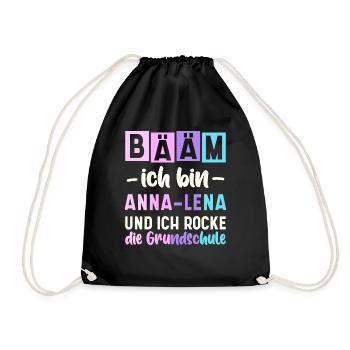Name Anna-Lena Geschenk Grundschule - Turnbeutel - Schwarz - Vorne