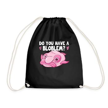 Costume de Blobfish - Visage de poisson Blob laid - - Sac de sport léger - noir - Devant