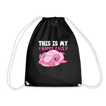 Costume de Blobfish - Visage de poisson Blob laid - - Sac de sport léger - noir - Devant
