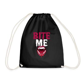 Bite Me Halloween Vampire Bloody Teeth - Drawstring Bag - black - Front