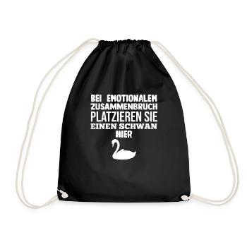 Schwan - Turnbeutel - Schwarz - Vorne