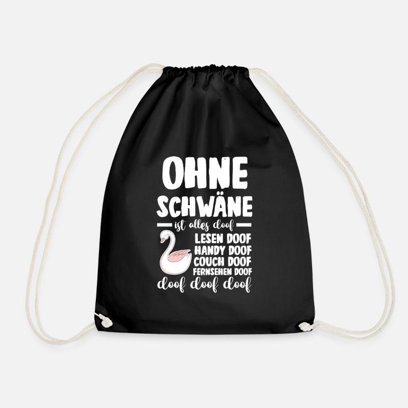 Schwan - Turnbeutel - Schwarz