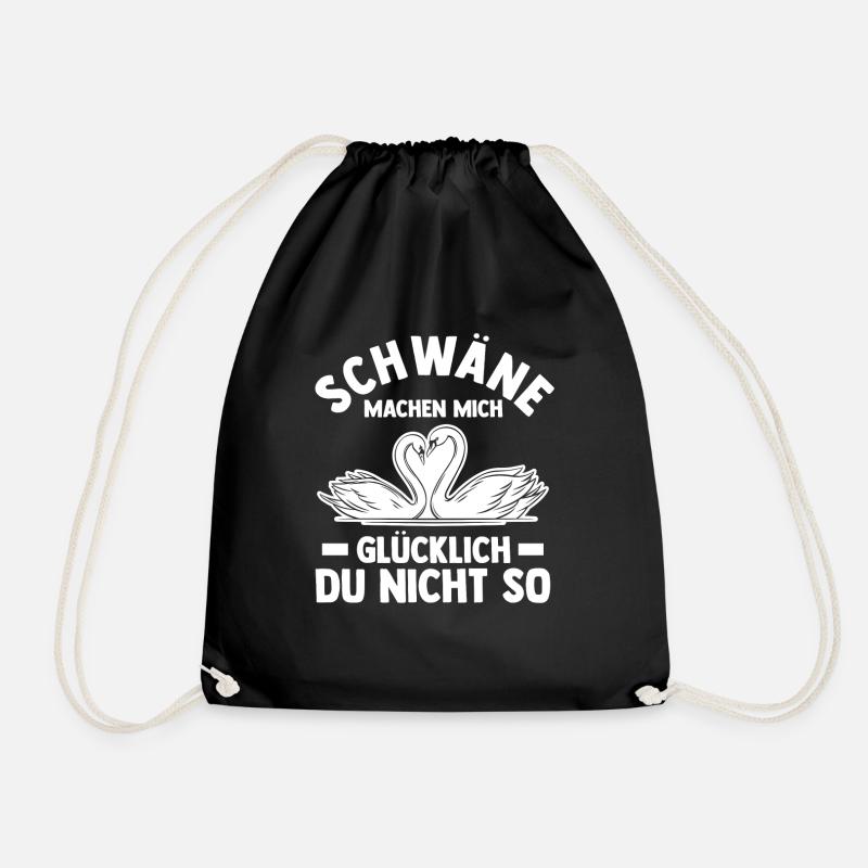 Schwan - Turnbeutel - Schwarz