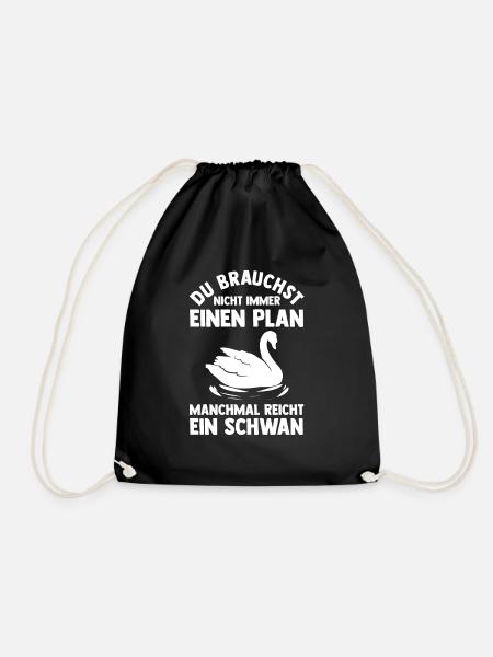 Schwan - Turnbeutel - Schwarz