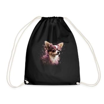 Chihuahua | Pink Jolie Rose Maman Femme ignon - Sac de sport léger - noir - Devant