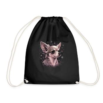 Chihuahua | Pink Jolie Rose Maman Femme ignon - Sac de sport léger - noir - Devant