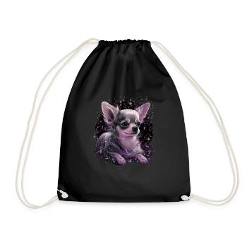 Chihuahua | Pink Jolie Rose Maman Femme ignon - Sac de sport léger - noir - Devant