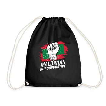Pas maldivien mais favorable au drapeau des Maldives - Sac de sport léger - noir - Devant