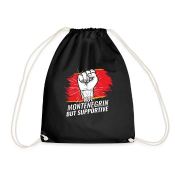 Not Montenegrin But Supportive Montenegro Flag - Turnbeutel - Schwarz - Vorne