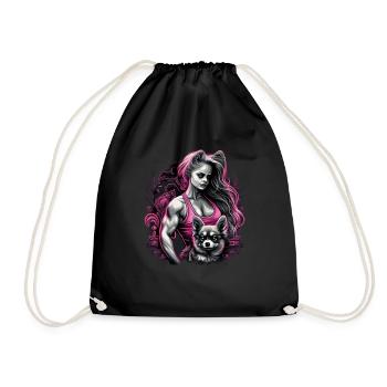 Pink Chihuahua | Fitness Rosa Fitnessstudio Sport - Turnbeutel - Schwarz - Vorne