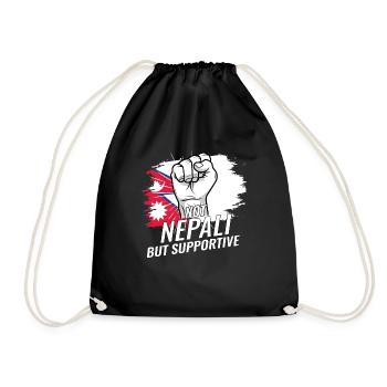 Pas népalais mais pays de drapeau du Népal favorable - Sac de sport léger - noir - Devant
