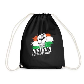 Not Nigeria But Supportive Niger Flag Country - Drawstring Bag - black - Front