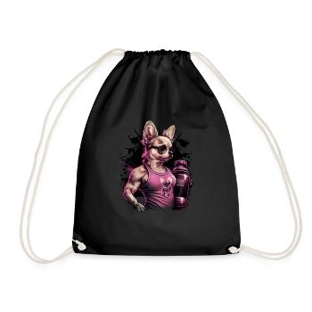 Pink Chihuahua | Fitness Rosa Fitnessstudio Sport - Turnbeutel - Schwarz - Vorne
