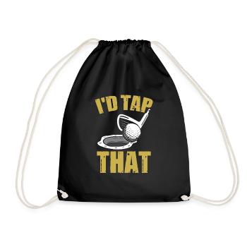 Funny Golf Player Golfer - Drawstring Bag - black - Front