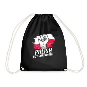Pas polonais mais favorable à la Pologne Pays du drapeau - Sac de sport léger - noir - Devant