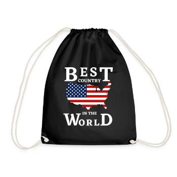 Meilleur pays du monde Drapeau américain patriotique - Sac de sport léger - noir - Devant