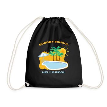 goodby school hello pool - Drawstring Bag - black - Front