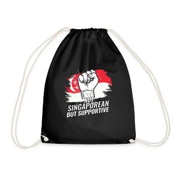 Pas Singapourien mais favorable au drapeau de Singapour - Sac de sport léger - noir - Devant