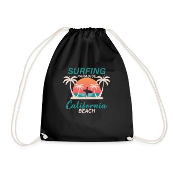 Surfing California - Turnbeutel - Schwarz - Vorne