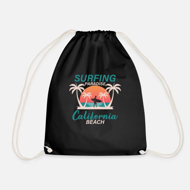 Surfing California - Turnbeutel - Schwarz