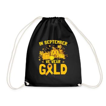 En septembre, nous portons Gold Childhood Cancer - Sac de sport léger - noir - Devant