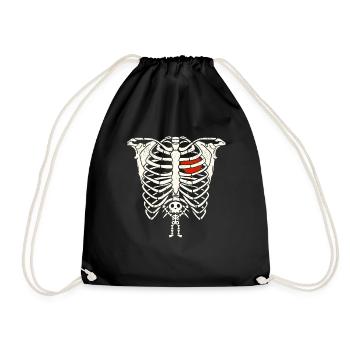 Skeleton Pregnancy Announcement XRay Baby Lust - Drawstring Bag - black - Front